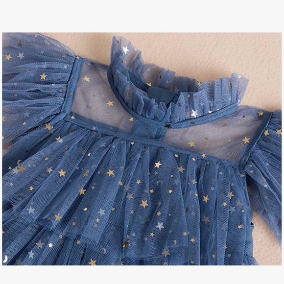Toddler Girl Stardust & Glitter Slate Blue Tulle Princess Dress |  Size 2-3Y - Picture 8 of 15